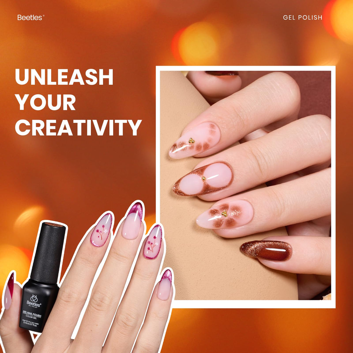 beetles Gel Polish application process with UV lamp