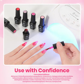 beetles Gel Polish application process with UV lamp