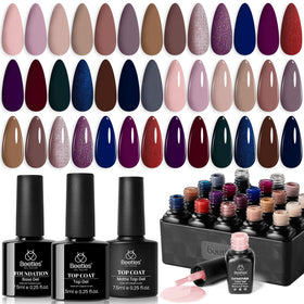 Beetles Gel Polish application process with UV lamp
