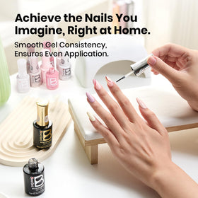 beetles Gel Polish Base and Top Coat Set in use during manicure