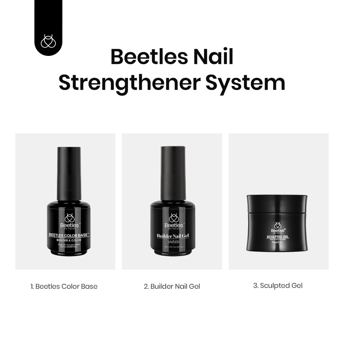 beetles Gel Polish Base Coat 15ml in nail art setup