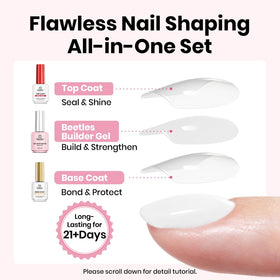 beetles Gel Polish base coat and top coat included in the kit
