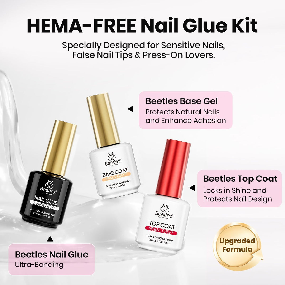 beetles Gel Polish base coat bottle front view