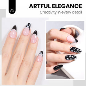 beetles Gel Polish black and white nail art design