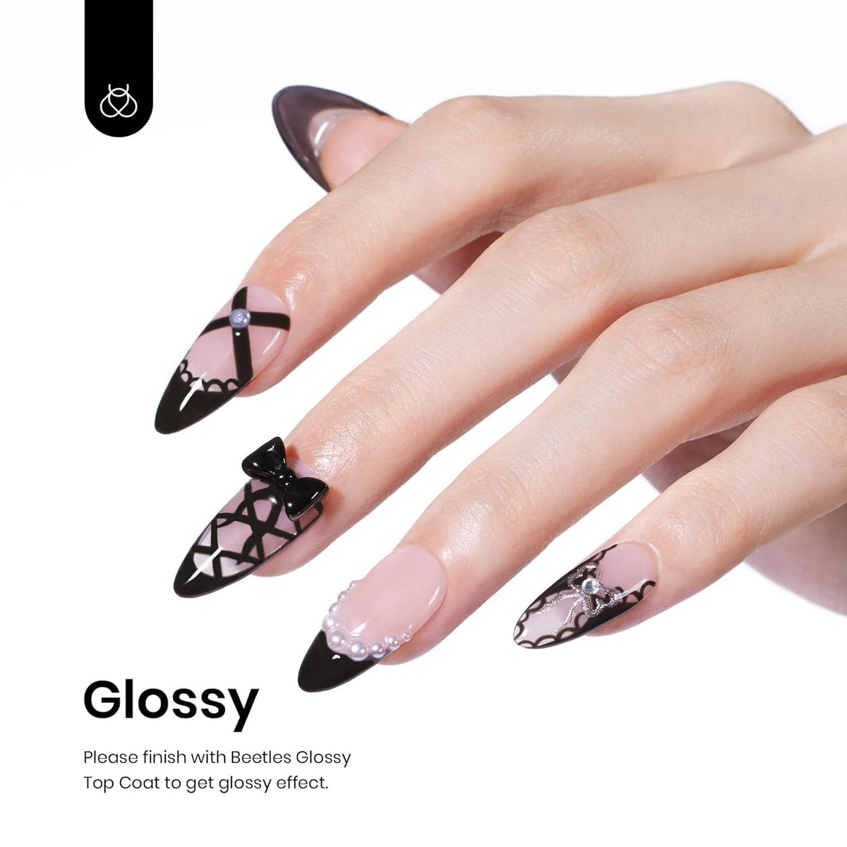 beetles Gel Polish black gel nail polish 15ml bottle