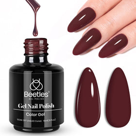 beetles Gel Polish Blanchett Maroon on finished nails