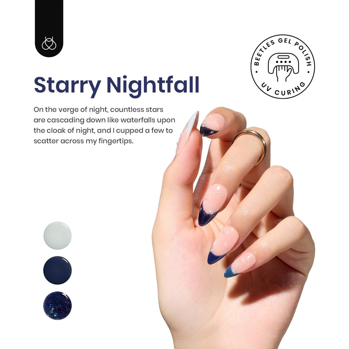 beetles Gel Polish blue-white sparkle gel polish bottle