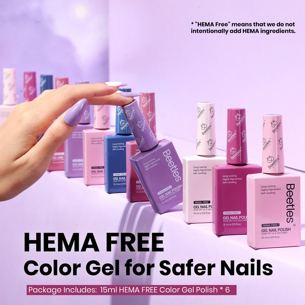 beetles Gel Polish bottle close-up showing soft pink colour