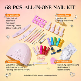 beetles Gel Polish bottles and tools included in the kit