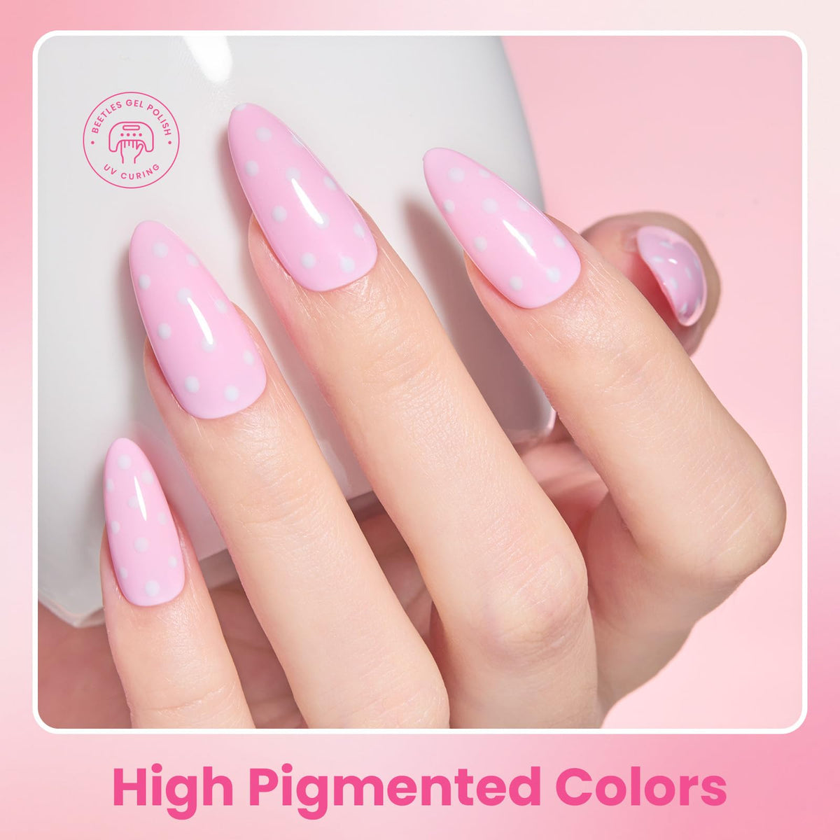 beetles Gel Polish bottles showing pink, nude, and red shades