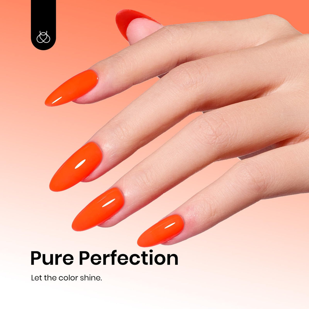 beetles Gel Polish Bright Orange Gel Polish 15ml applied on nails