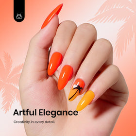 beetles Gel Polish Bright Orange Gel Polish 15ml with UV lamp
