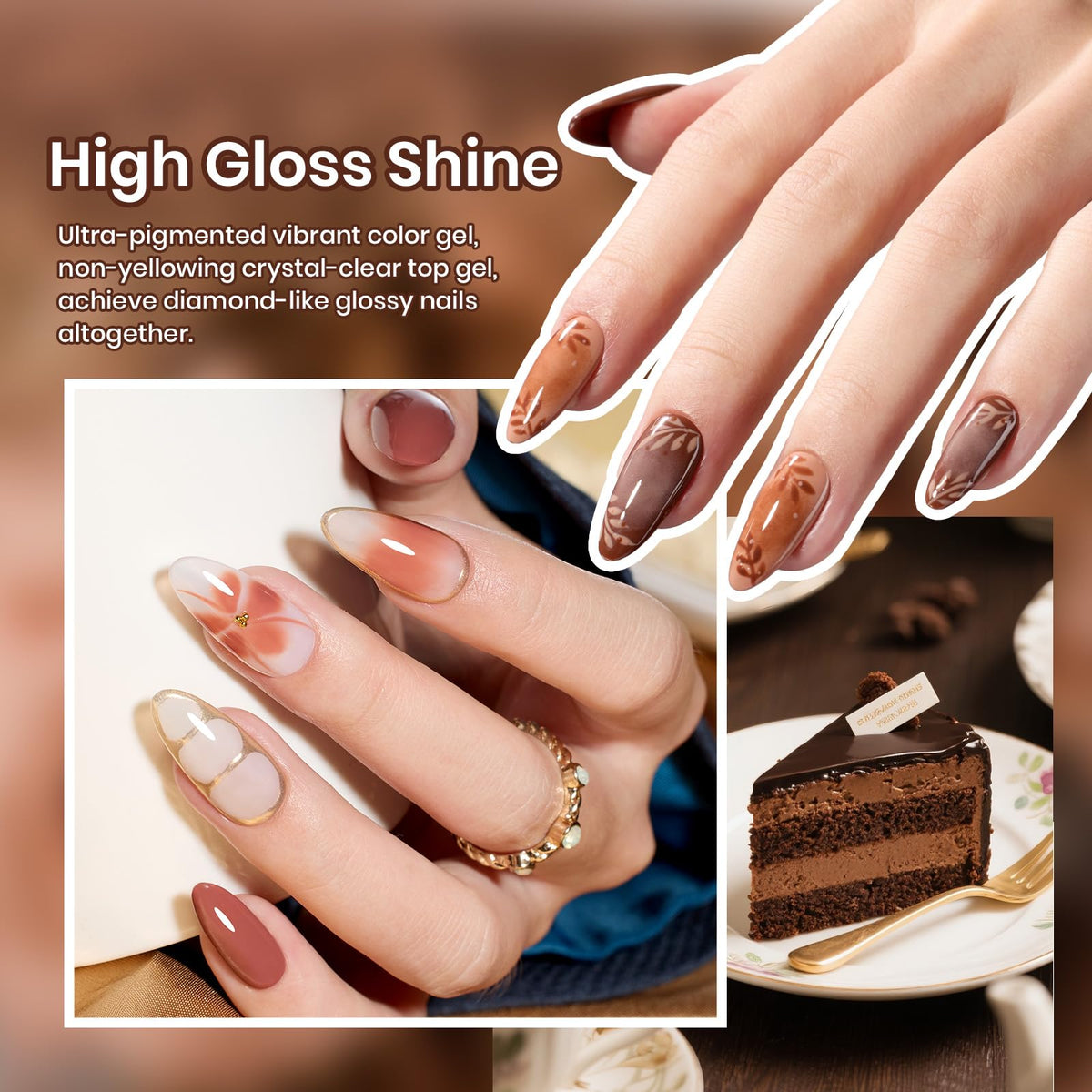 beetles Gel Polish Brownie Bliss dark brown gel polish bottle