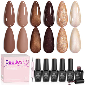 beetles Gel Polish Brownie Bliss set of 6 gel nail polishes in brown shades