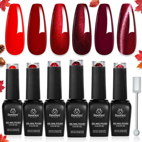 beetles Gel Polish Burgundy Shimmer Gel Nail Polish Set front view