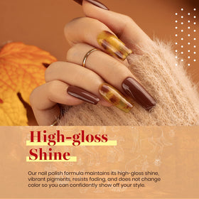 beetles Gel Polish Caramel Swirl Set application process with UV lamp