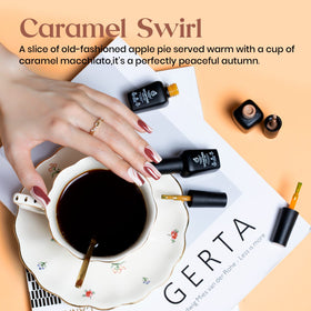 beetles Gel Polish Caramel Swirl Set showing glossy finish