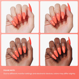 beetles Gel Polish Carly Coral Orange 15ml application process