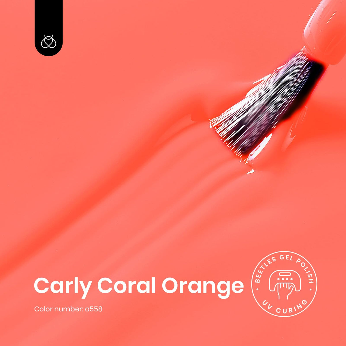 beetles Gel Polish Carly Coral Orange 15ml bottle with label