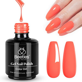 beetles Gel Polish Carly Coral Orange 15ml front view