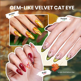 beetles Gel Polish Cat Eye Gel Nail Polish in olive green shade
