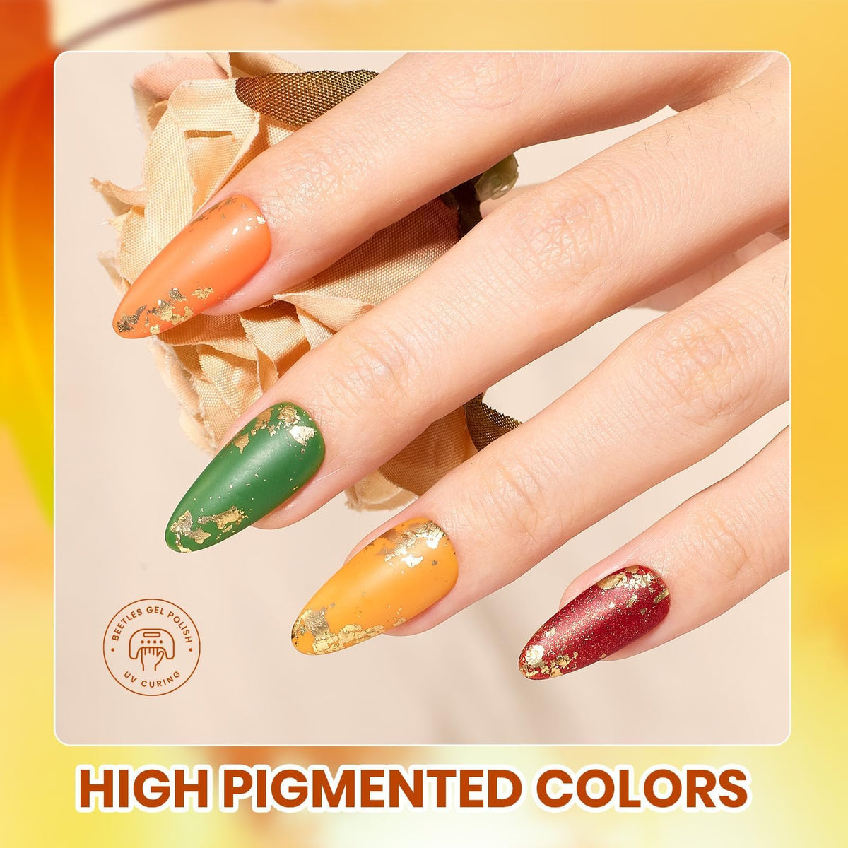 beetles Gel Polish cat eye gel polish close-up in vibrant shades