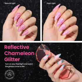 beetles Gel Polish Chameleon Gel Nail Polish close-up of glitter effect