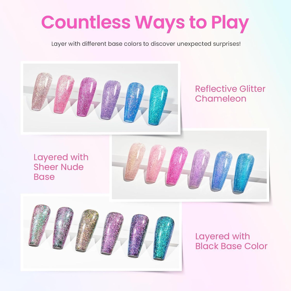 beetles Gel Polish Chameleon Gel Nail Polish Set with UV lamp