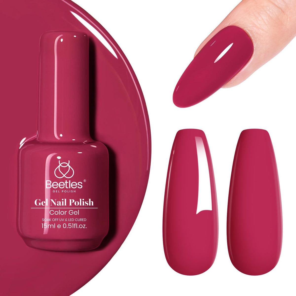 beetles Gel Polish Cherry Mocha 15ML bottle front view