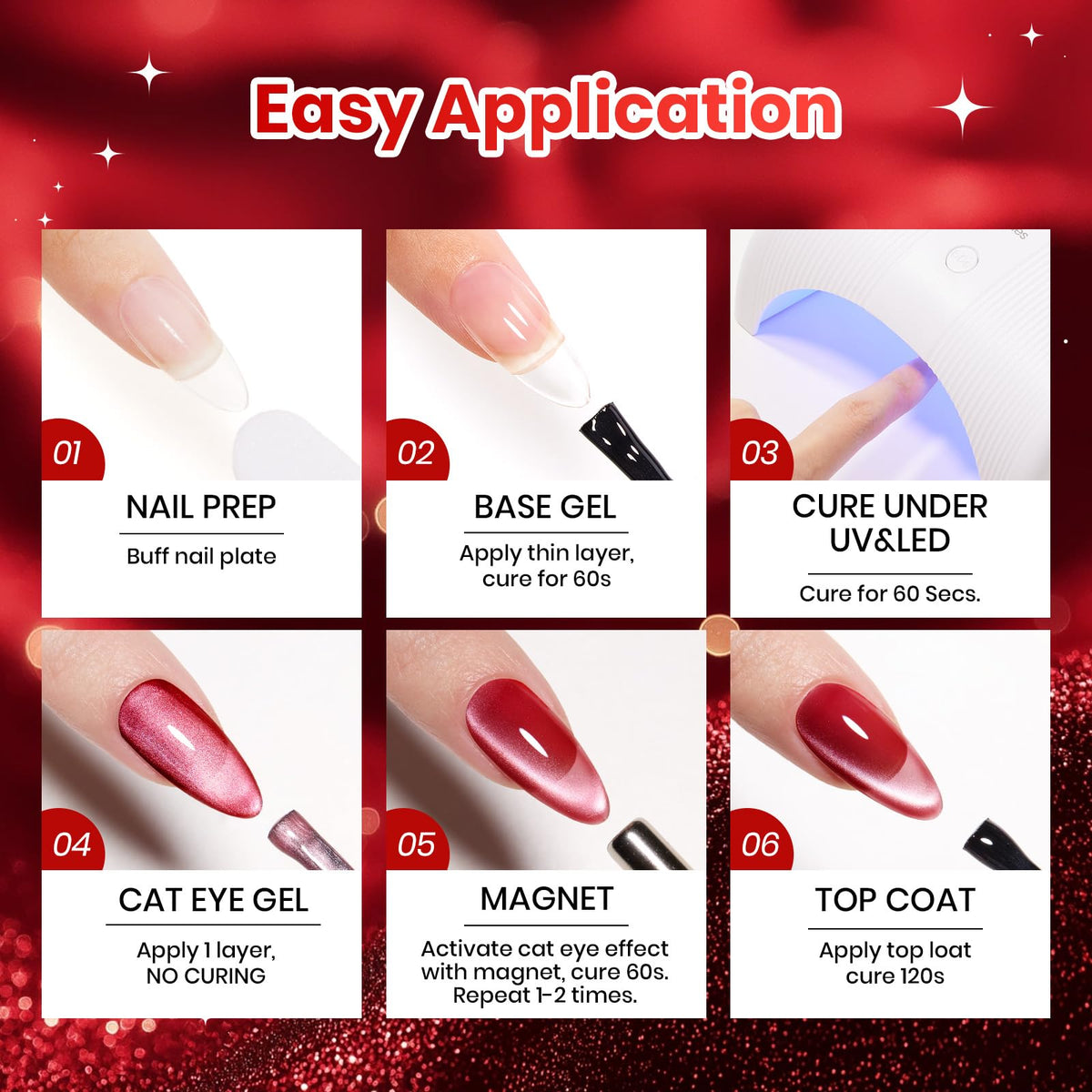 beetles Gel Polish cherry red shade close-up