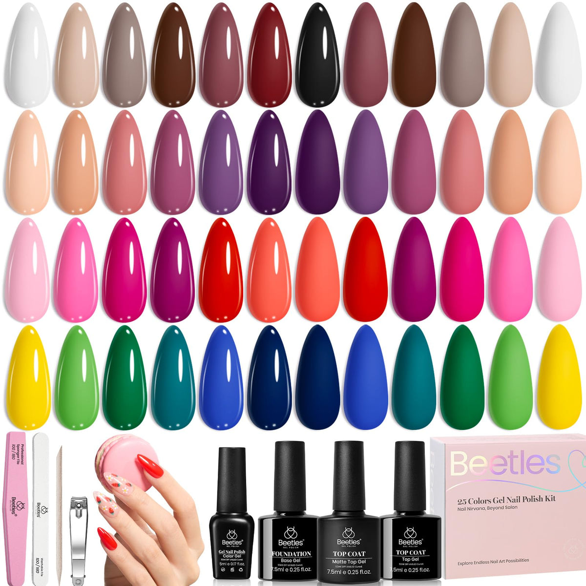 beetles Gel Polish Chic Outfits Collection 25 colours front view