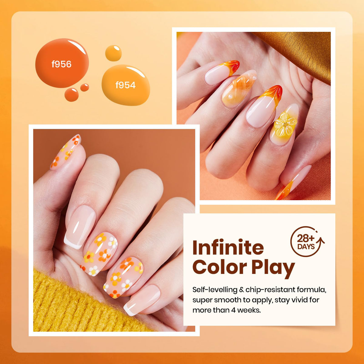 beetles Gel Polish close-up of ginger orange shade