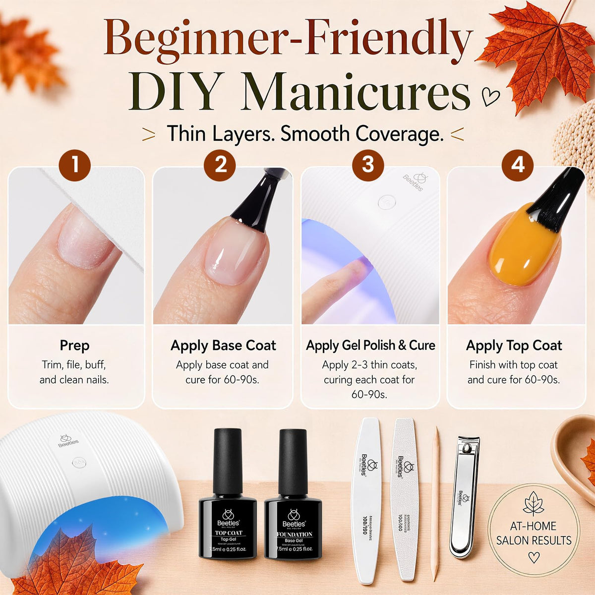 beetles Gel Polish cuticle stick and nail clipper in the kit
