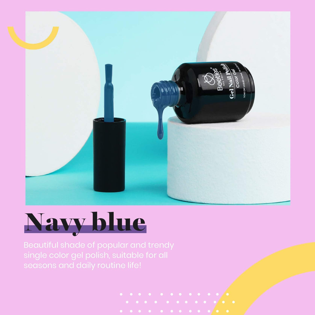 beetles Gel Polish Dark Teal Gel Nail Polish 15ML Aegean application process