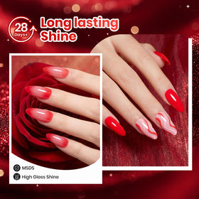 beetles Gel Polish deep burgundy shade on nails