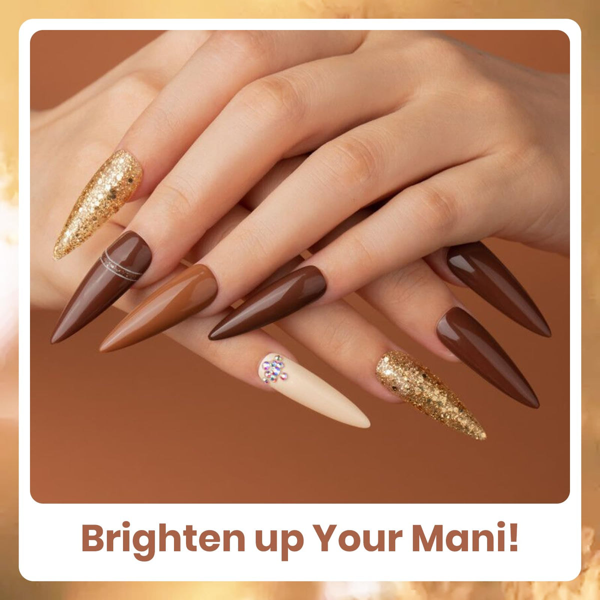 beetles Gel Polish deep cocoa shade close-up