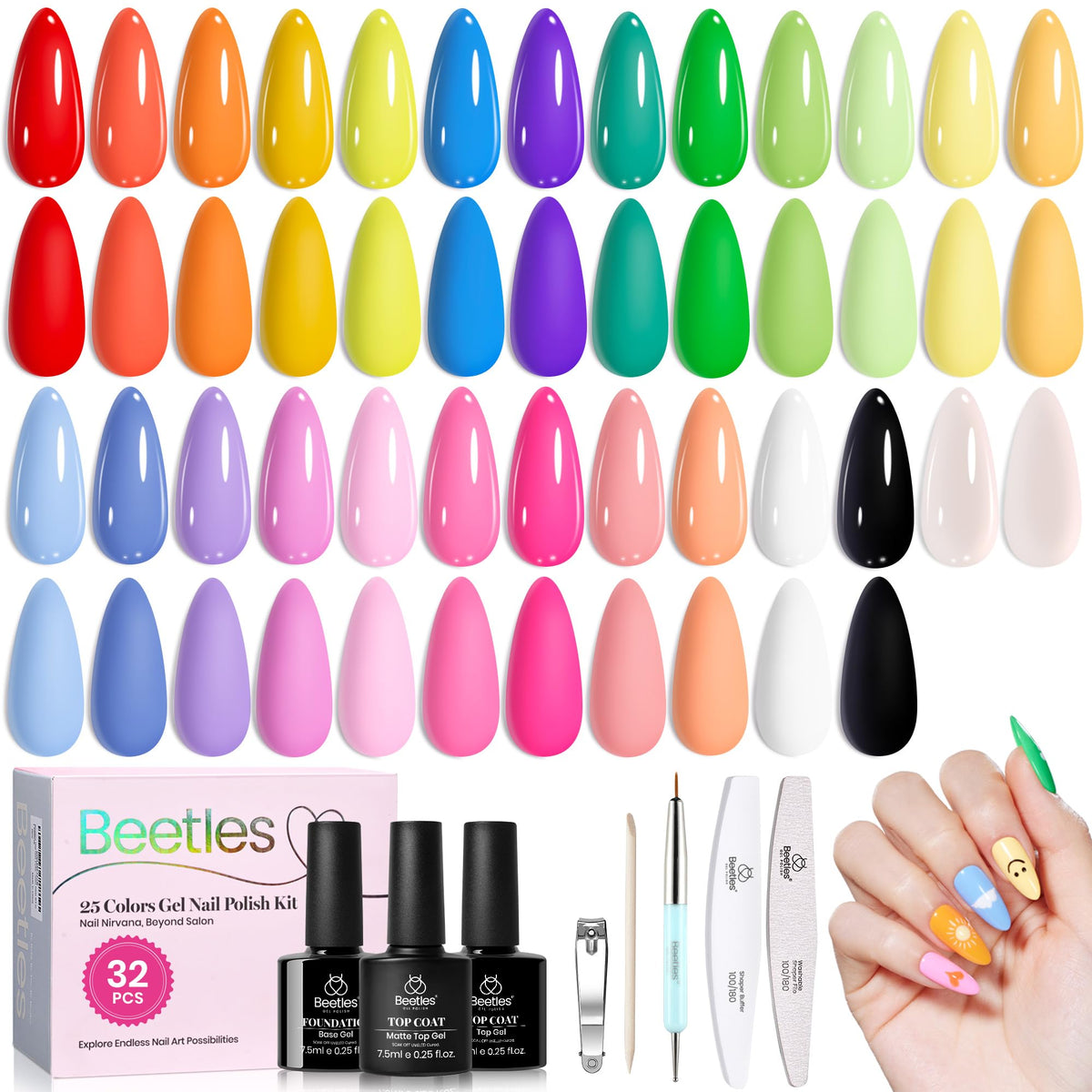 beetles Gel Polish Doodle Dreams Set with 25 colors and accessories