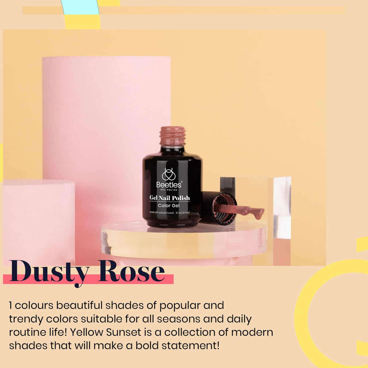 beetles Gel Polish Dusty Rose gel polish in packaging