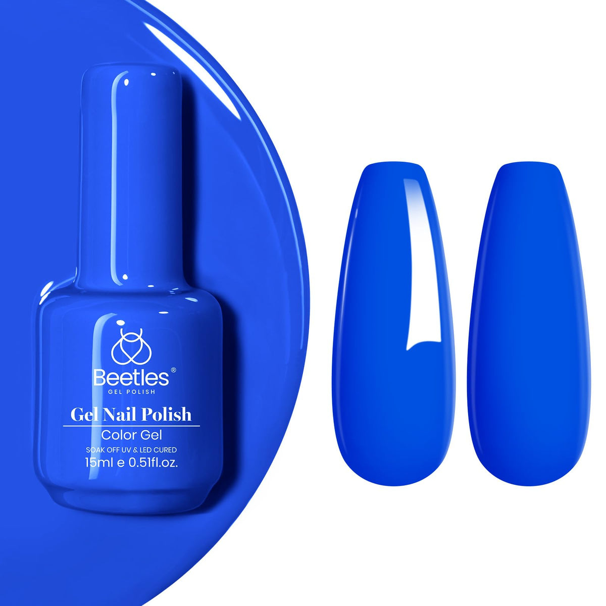 beetles Gel Polish Electric Punk 15ML blue gel nail polish front view