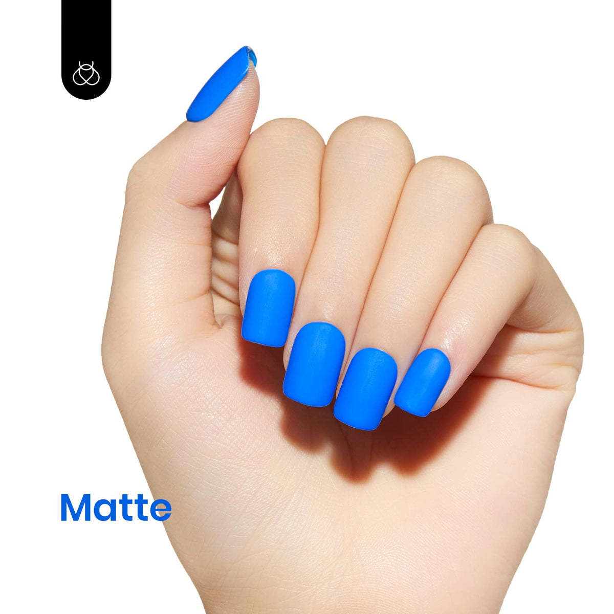 beetles Gel Polish Electric Punk 15ML blue gel nail polish on a nail display