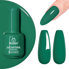 beetles Gel Polish Emerald Green Gel Nail Polish close-up of brush