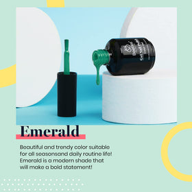 beetles Gel Polish Emerald Green Gel Nail Polish on a nail art display