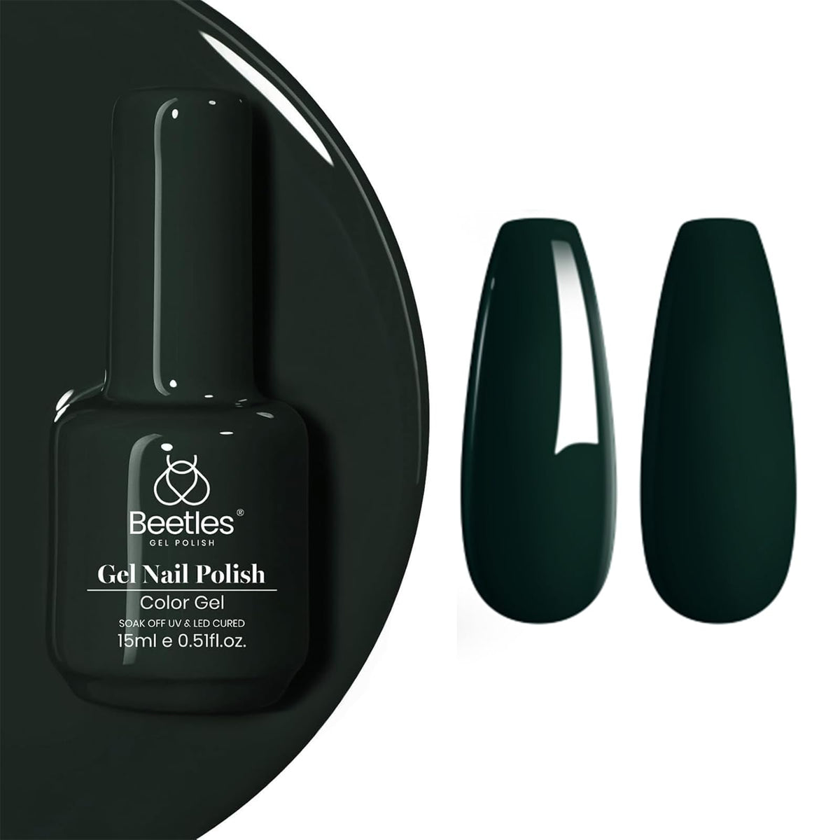beetles Gel Polish Emma Emerald Green Gel Nail Polish 15ML front view