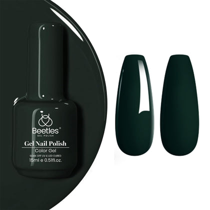 beetles Gel Polish Emma Emerald Green Gel Nail Polish 15ML front view