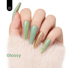 beetles Gel Polish Eucalyptus Green Gel Nail Polish 15ML with brush applicator