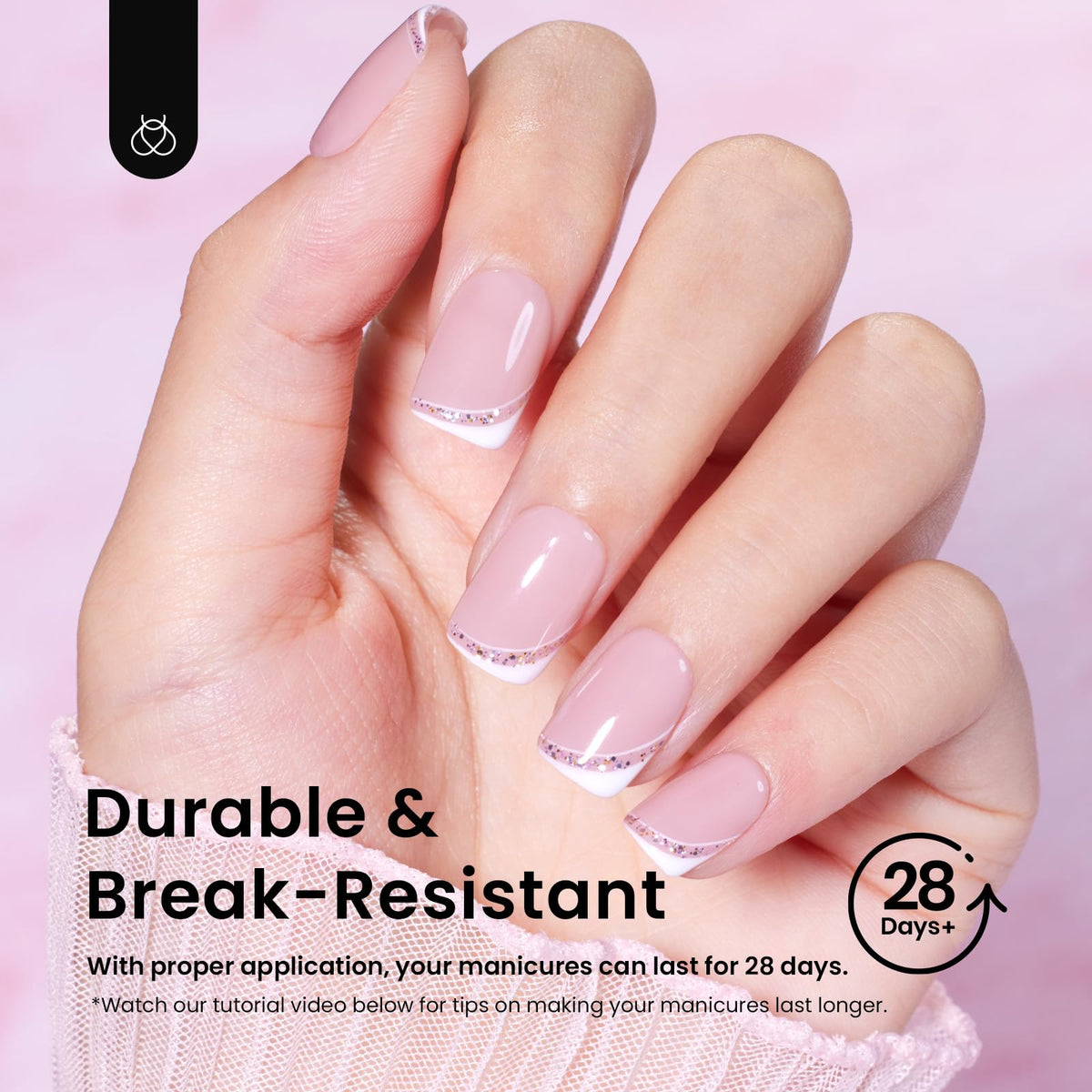 beetles Gel Polish Extra Short Square Nail Tips half matte finish