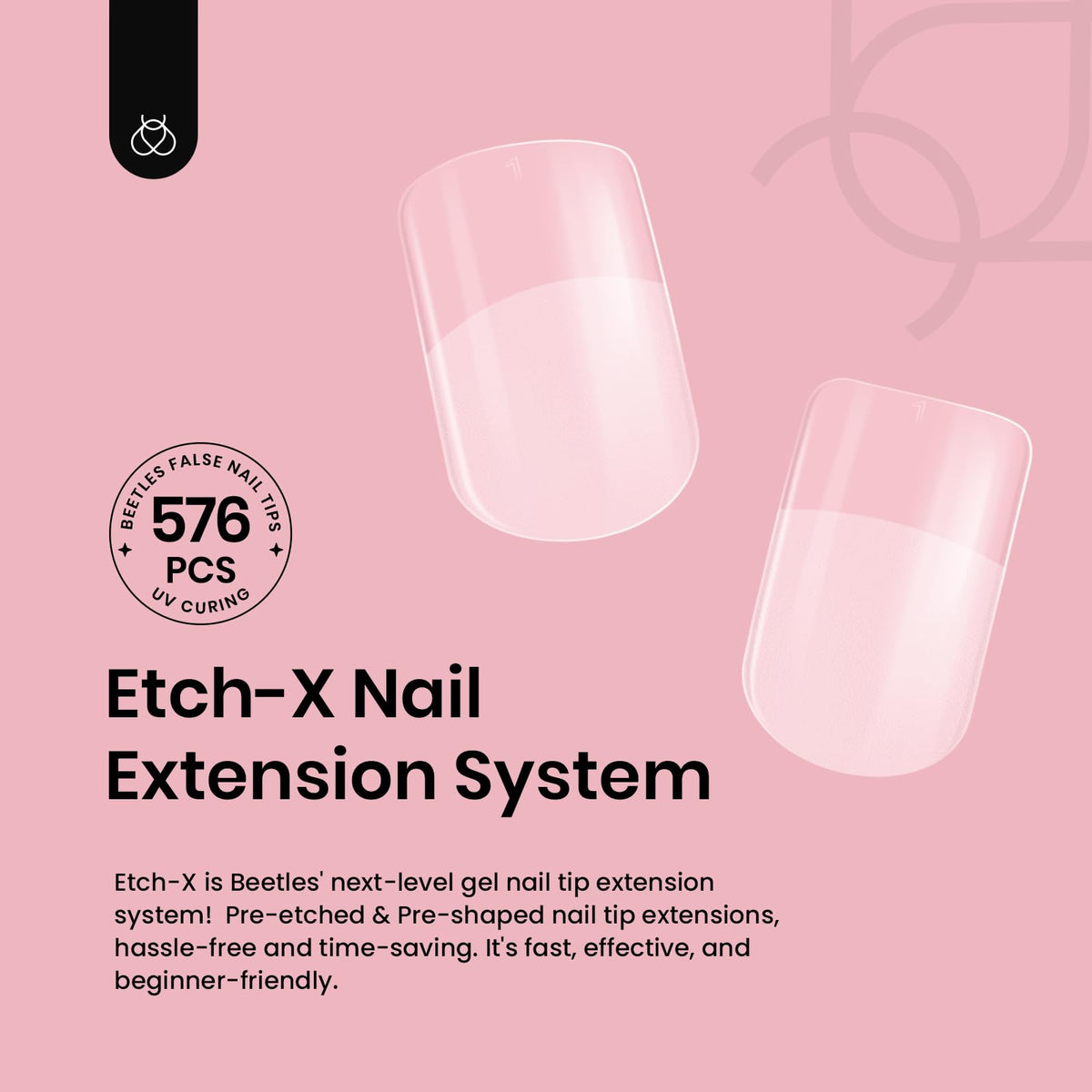 beetles Gel Polish Extra Short Square Nail Tips packaging