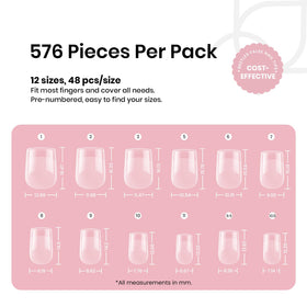 beetles Gel Polish Extra Short Square Nail Tips size options