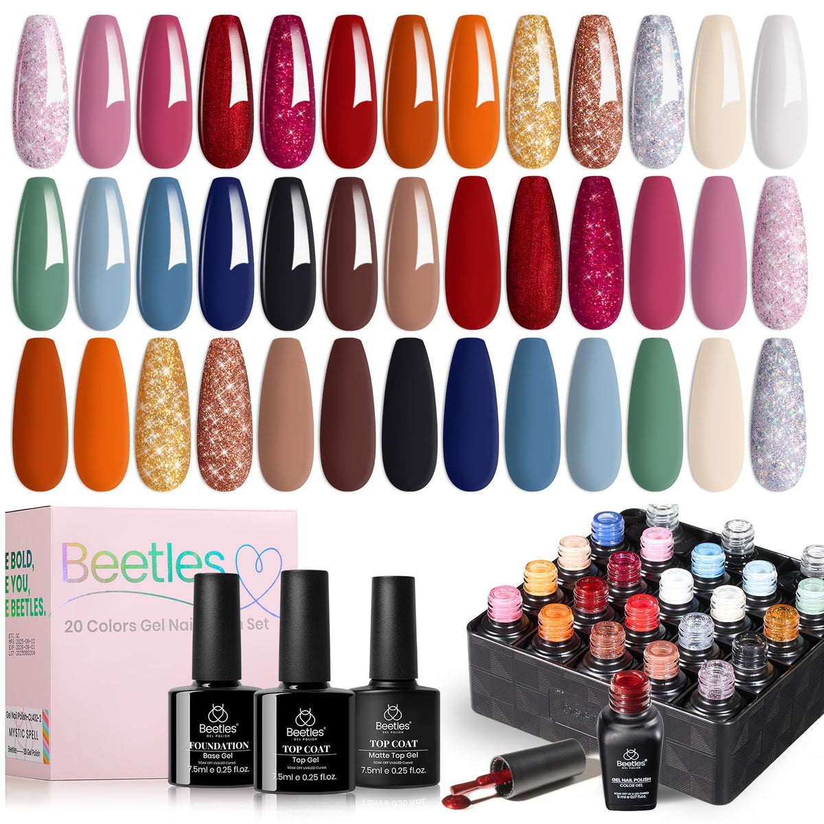 beetles Gel Polish Fall Gel Nail Polish Set 23Pcs with various colors