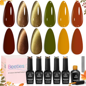 beetles Gel Polish Fall Gel Nail Polish Set 6 bottles front view